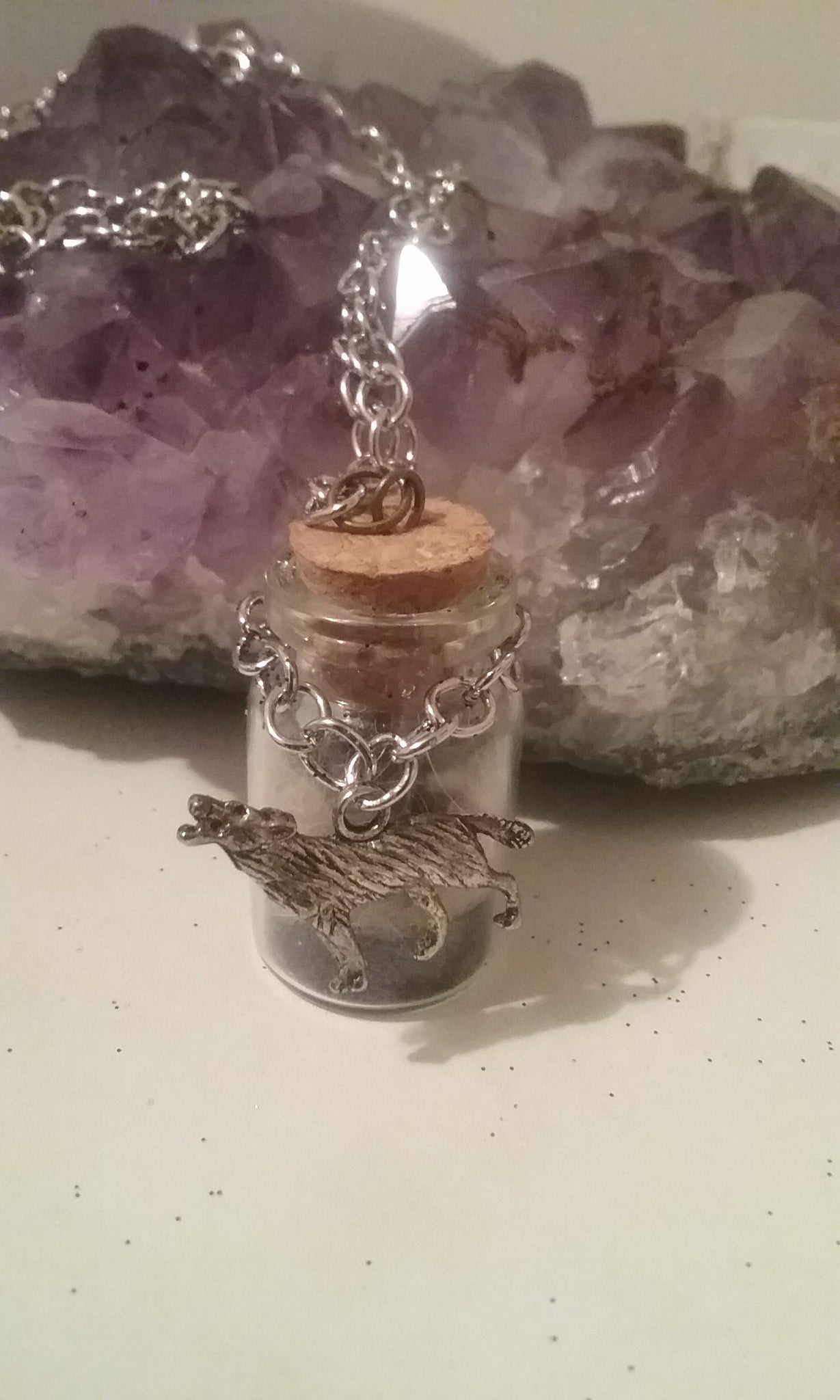 Wolf Totem Charmed Bottle Necklace