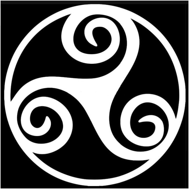 Three Armed Spiral Decal - White