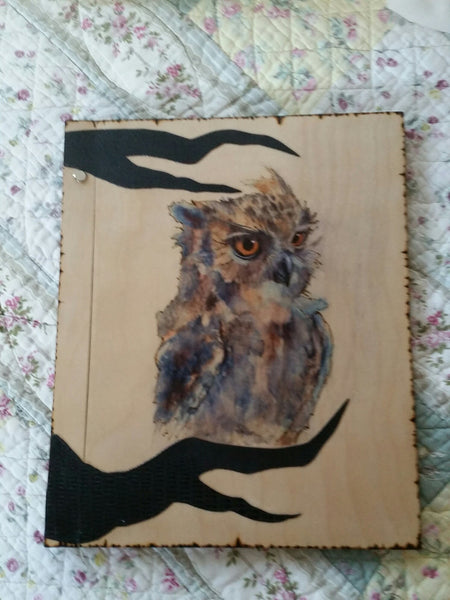 OWL  Totem 12 x 11 inch Book Of Shadows