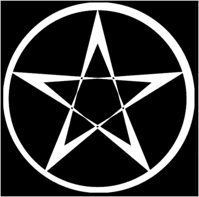Pentacle large decal - silver