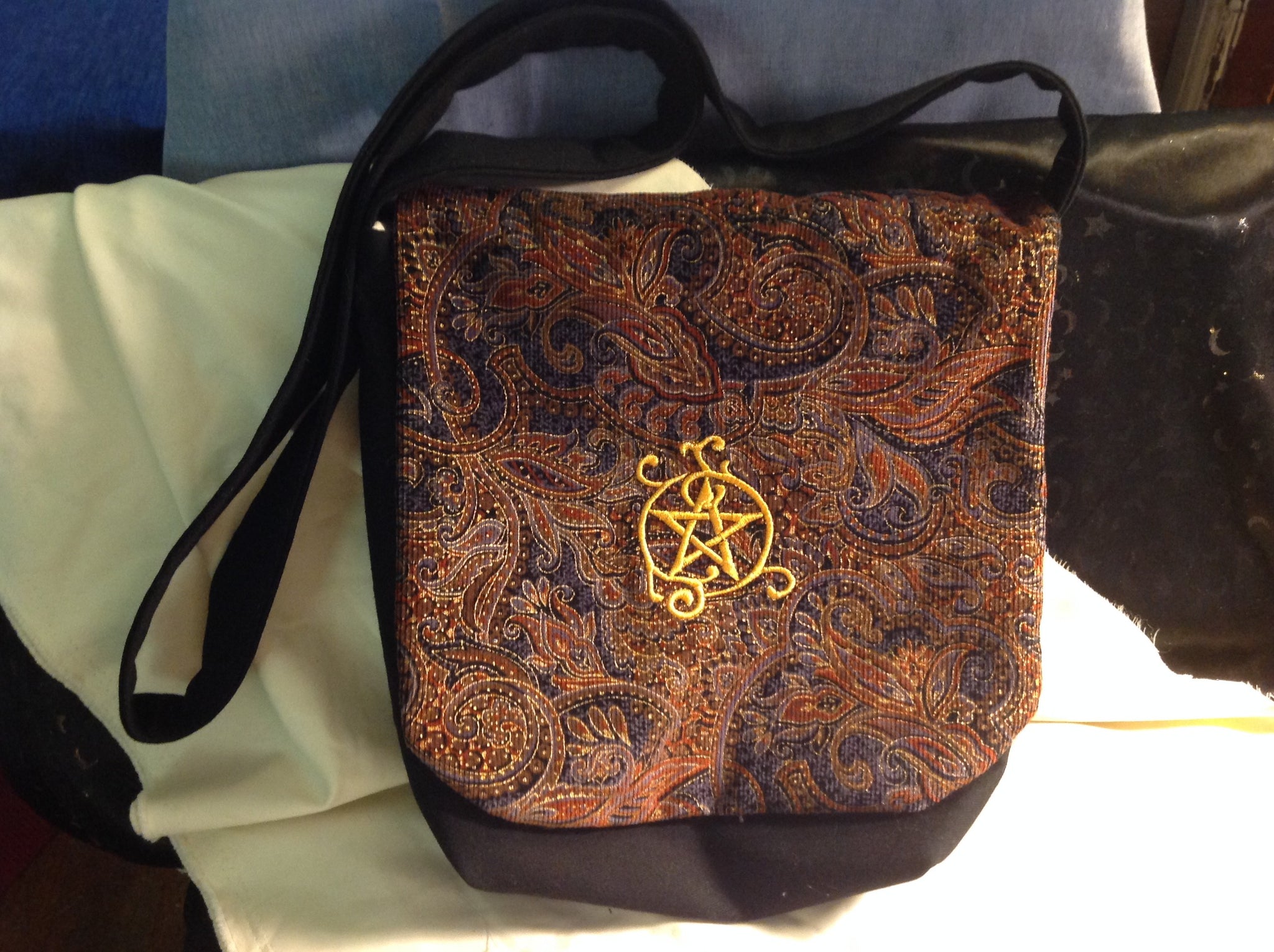 Embroidered Pentacle Messenger Bag