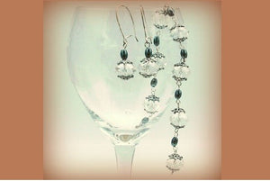 Swarvorski Crystal and Hematite Earring and Bracelet Set