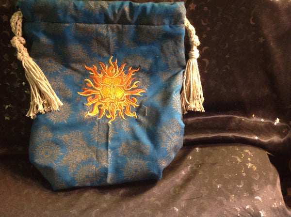 Sun God Embroidered Pouch