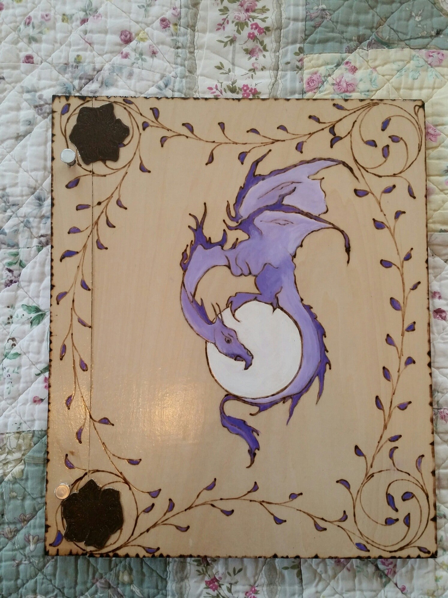 Dragon Moon  12 x 11 inch Expandable Wooden Book Of Shadows
