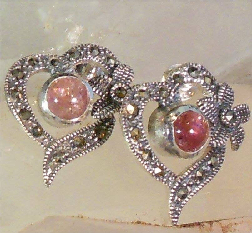 SS Red Tourmaline Earrings