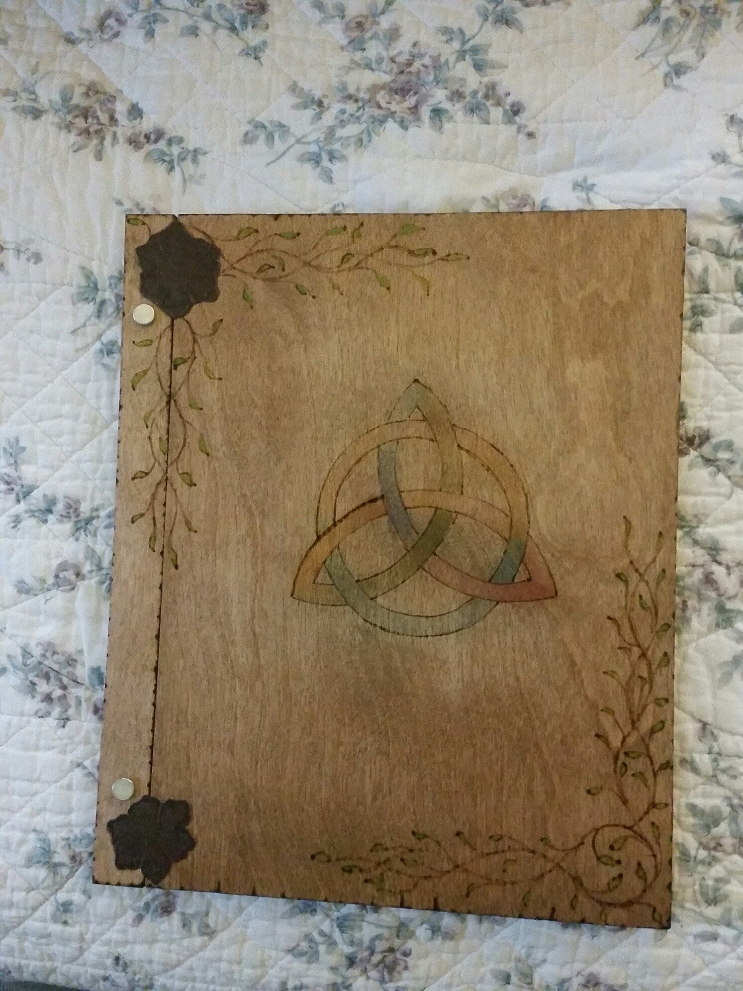 Muted Triquetra 12 x 11 inch Book Of Shadows