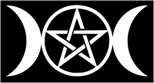 Triple Goddess Pentacle Decal - Silver