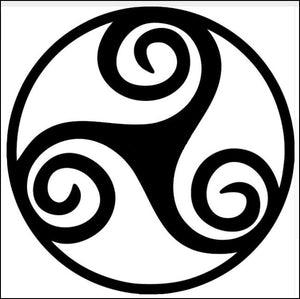 Three Armed Spiral Decal - Black