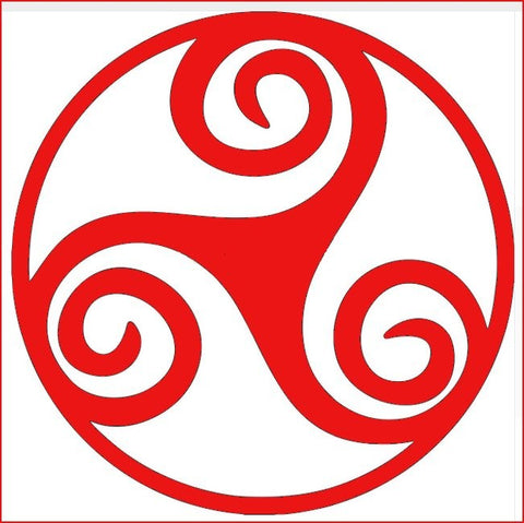 Three Armed Spiral Decal - Red
